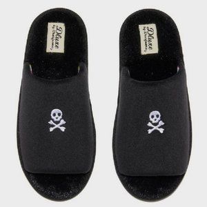 Women's Dluxe by Dearfoams Halloween Skull Slippers - Black